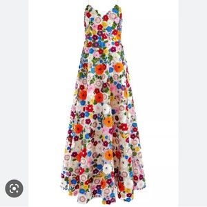 Alice and Olivia Dominica Floral Embroidered Gown
